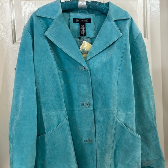 NWT Dialogue Seafoam Suede Jacket - Picture 2 of 6
